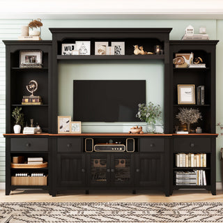 Extra Large TV Stand, Entertainment Center With Storage Cabinets