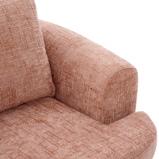 Modern Swivel Barrel Chair With Dual-Layer Cushion