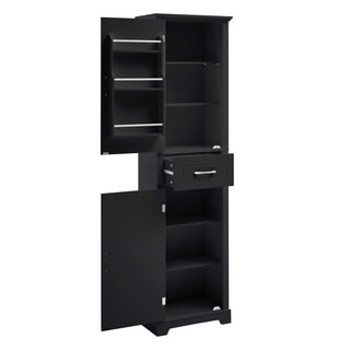Tall Freestanding Bathroom Storage Cabinet With 2 Doors And Adjustable Shelves