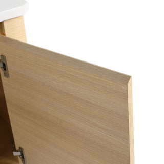 Wall Mounted Bathroom Vanity & Sink, Storage Shelves & Soft Close Door