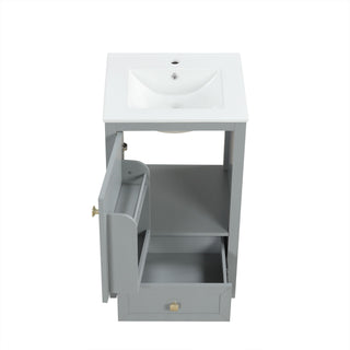 Bathroom Vanity With Sink, Soft Closing Cabinet Door, Storage Rack And Drawer