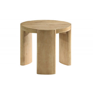 21" Kepler Drift Round End Table, Living Room 1 Piece Sofa Side Table With Curved Legs - Driftwood