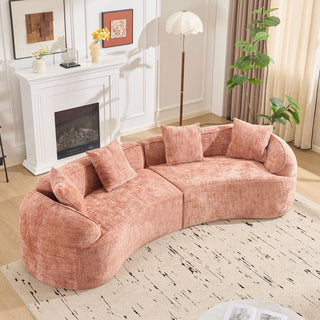 Curved Compressed Sofa, Nordic-Style Design For Living Room