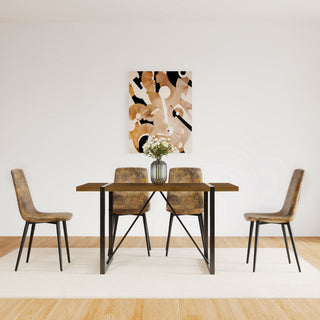 Modern Dining Table With Metal Legs For 4 - 6 Person