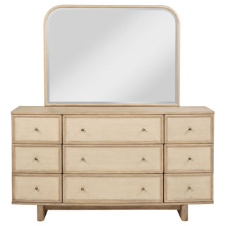 Kimpton - 9 Drawer Dresser With Mirror - Beige