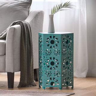 Galore - Side Table With Sunburst Cut Out Design