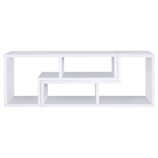 Convertable L-Shaped Bookcase With Open Shelves - White