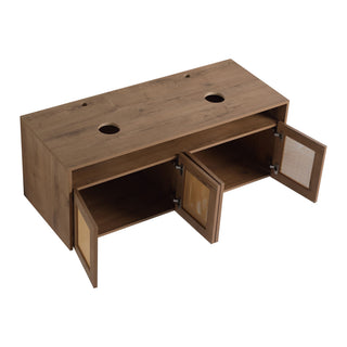 Bathroom Vanity With Art Sink, 2 Soft Close Doors, Float Mounting Design