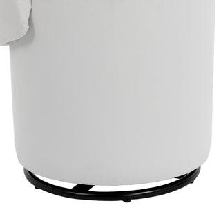 Barrel Chair With Built In Storage, 360° Swivel - Beige