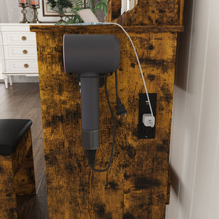 Modern Small Vanity Desk With 3 LED Lighting Modes, 3 Drawers