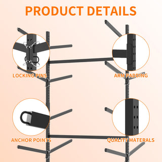 Freestanding Kayak Storage Rack With Lockable Wheels For Kayak, Canoe, Sup & Surfboard