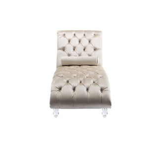 Chaise Lounge Indoor, Button Tufted Upholstered Chaise Lounge Chair With Pillow
