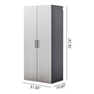 Astro Series - Wall Mounted Storage Cabinet With Soft Closing Drawers - Metallic Gray
