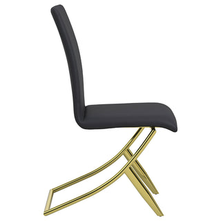 Dining Chairs (Set of 2) - Black / Gold