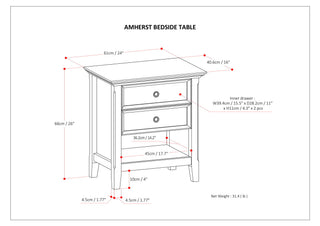 Amherst - Bedside Table - Dark Brown