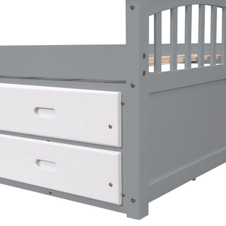 Platform Storage Bed Solid Wood Bed With 6 Drawers