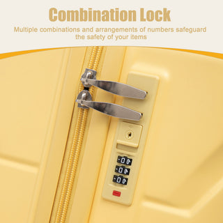 Hard Shell Luggage With Scratch Resistant Surface, 4 Wheels, Combination Lock & Side Hooks