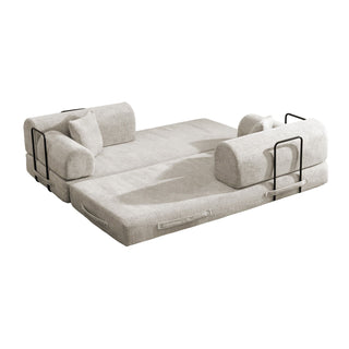 Convertible Sleeper Sofa Bed, Folding Mattress Couch - Light Camel
