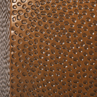 Modern Hammered Iron Geometric End Table