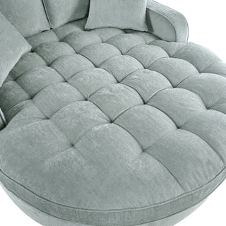 Modern Chaise Lounge Upholstered Sofa Couch With Tufted Seat And Detachable Pillows For Living Room