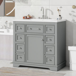 Modern Bathroom Vanity With Sink Combo, 6 Drawers And 1 Cabinet