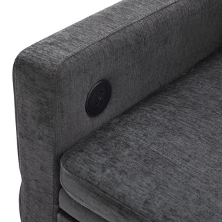 Convertible Sofa Bed Loveseat With Adjustable Backrest And USB Ports