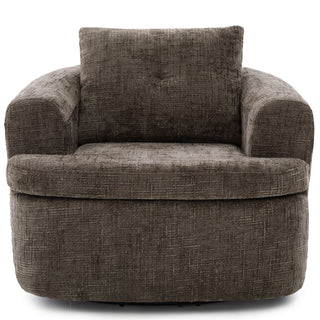 Modern Swivel Barrel Chair With Dual-Layer Cushion