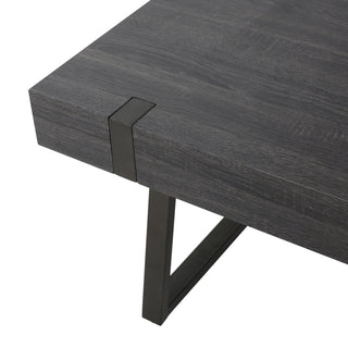 Abitha - Coffee Table With Industrial Powder Coated Metal Legs