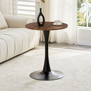 Round Dining Table With Thickened Engineered Wood Top And Metal Pedestal, 23.6" Diameter For Kitchen, Living Room, Or Small Spaces