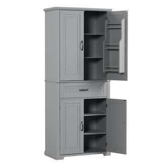Bathroom Storage Cabinet With Doors And Drawer, Adjustable Shelf