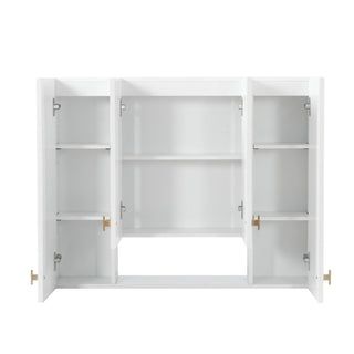 30" Bathroom Cabinet With 5 Adjustable Shelves, Wall Mounted Medicine Cabinet - White