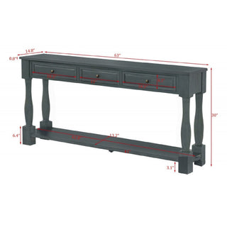 Long Console Table With Drawers And Shelf