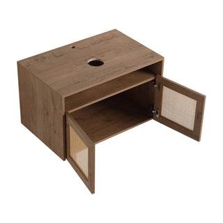Bathroom Vanity With Art Sink, 2 Soft Close Doors, Float Mounting Design
