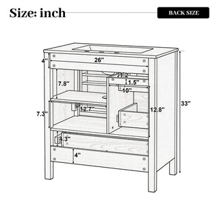 Modern Bathroom Vanity With Sink, Soft Close Drawers & Door, Storage Rack