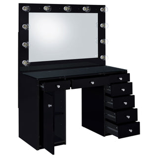 Fern - 7 Drawer Vanity Set With Mirror And Globe Lights