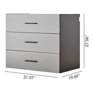 Astro Series - Wall Mounted Base, Drawer Storage Cabinet With Soft Closing Features - Metallic Gray