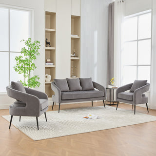 3 Piece Living Room Set, Loveseat & 2 Accent Chairs