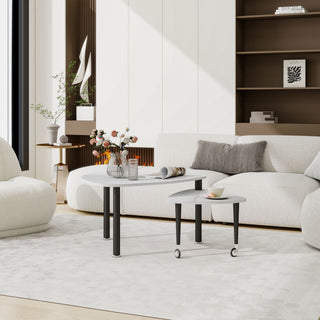360 Degree Rotatable Coffee Table With Solid Legs