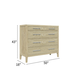 Adeline - 5 Drawers Chest - Natural Wood Wash