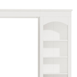 Arched Entertainment Center Wall Unit With Bookshelf, Retro Large TV Stand