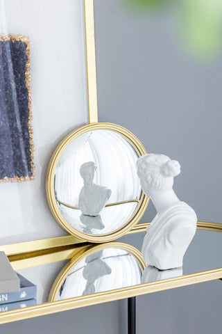 Round Mirror, Circle Mirror With Iron Frame For Living Room Bedroom Vanity Entryway Hallway