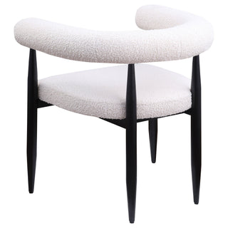 Notting - Upholstered Dining Arm Chair (Set of 2) In And Open C Shaped Backrest - Cream