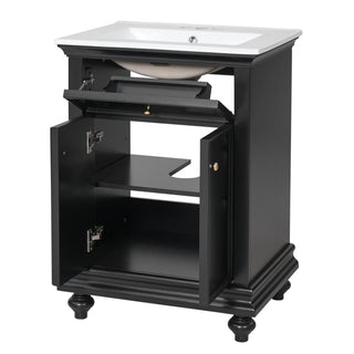 Modern Bathroom Vanity With Tip-Out Drawer And Soft-Close Hinges
