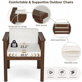 Rustic Patio Dining Set For 6 With Removable Cushions
