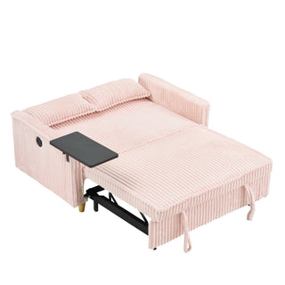 Pull Out Sofa With Movable Tabletop And USB Ports