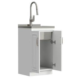Darwin - Deluxe Laundry Cabinet With Pull-Out Faucet And Stainless Steel Sink