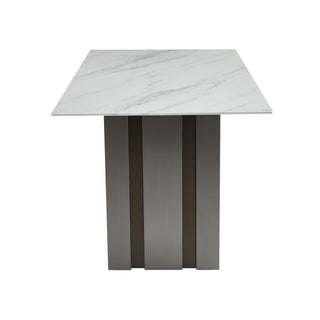 Rectangular Dining Table - Gray / White