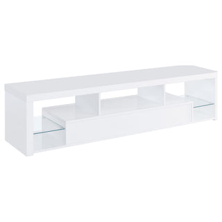 Lance - 2 Drawer TV Stand With Shelves - Gloss White