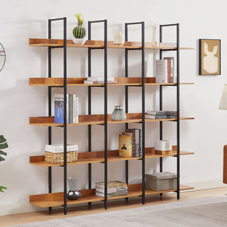 Vintage Industrial 5 Tier Open Bookcase