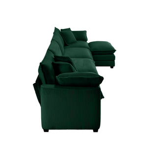 Modern Modular Cushion Sofa With Ottoman, Low Back, Deep Seating Sofa Set